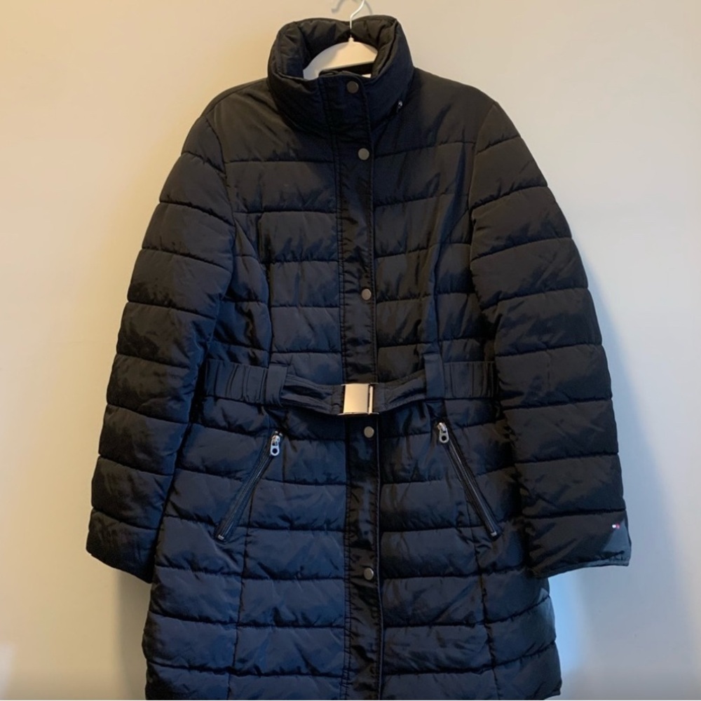 Tommy Hilfiger Trim Belted Puffer Winter Jacket M